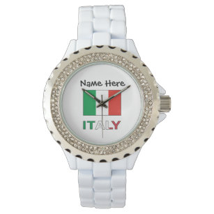 Italy and Italian Flag with Your Name Watch