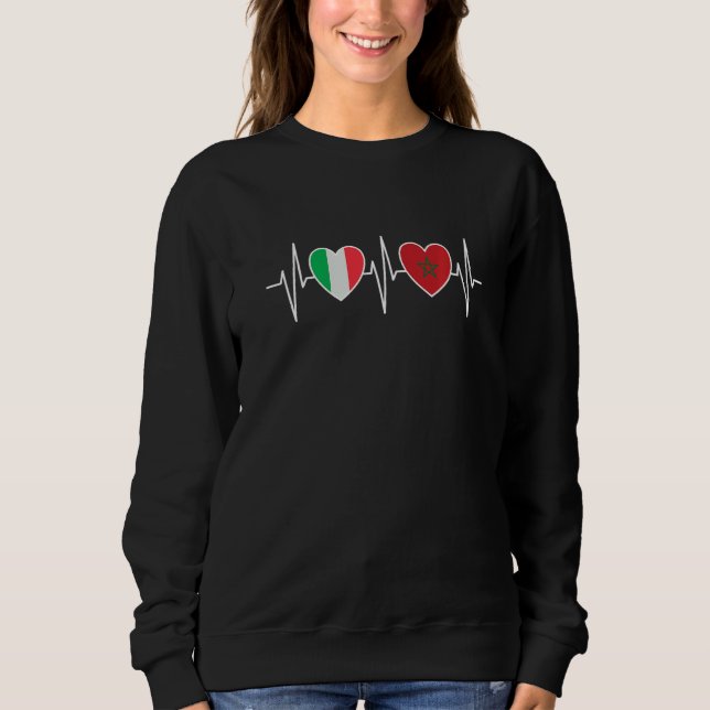 Italy And Morocco Moroccan Flag Flags Premium Sweatshirt (Front)