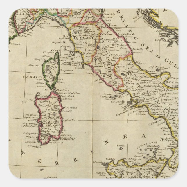 Italy, and Sardinia Square Sticker (Front)