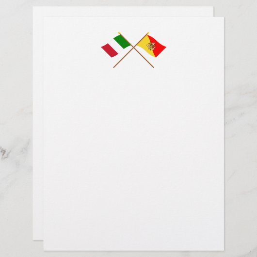 Italy and Sicilia crossed flags (Front/Back)