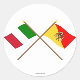 Sicile Sizilien mappa bandiera etichetta sticker 14cm x 10cm 