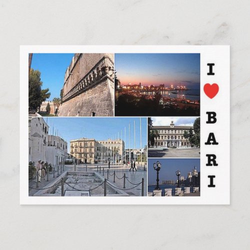 Italy _ Apulia  _ Bari _ I Love _ Postcard