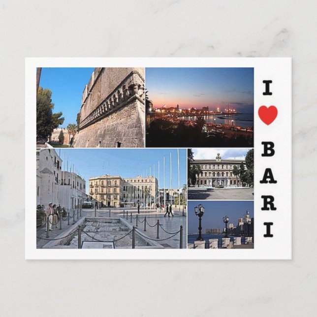 Italy - Apulia  - Bari - I Love - Postcard (Front)