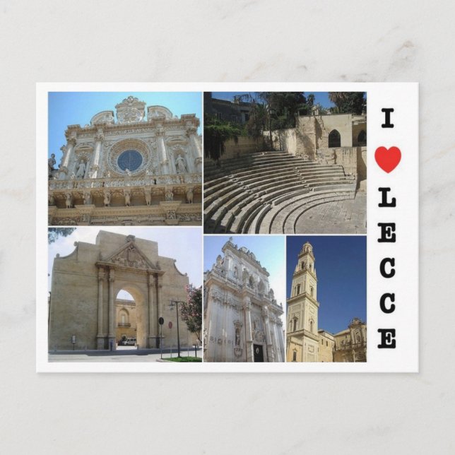 Italy - Apulia - Salento - Lecce - I Love - Postcard (Front)