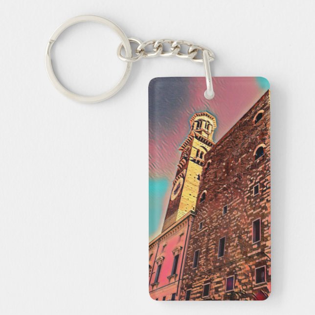 Italy architecture painting keychain (Front)