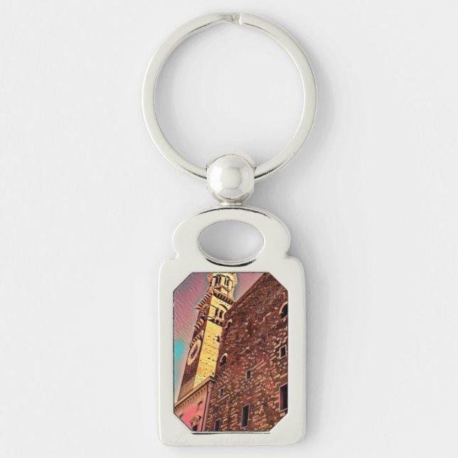 Italy architecture painting keychain (Front)