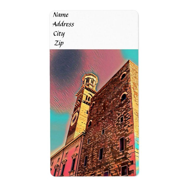 Italy architecture painting label (Front)