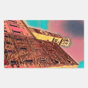 Italy architecture painting rectangular sticker