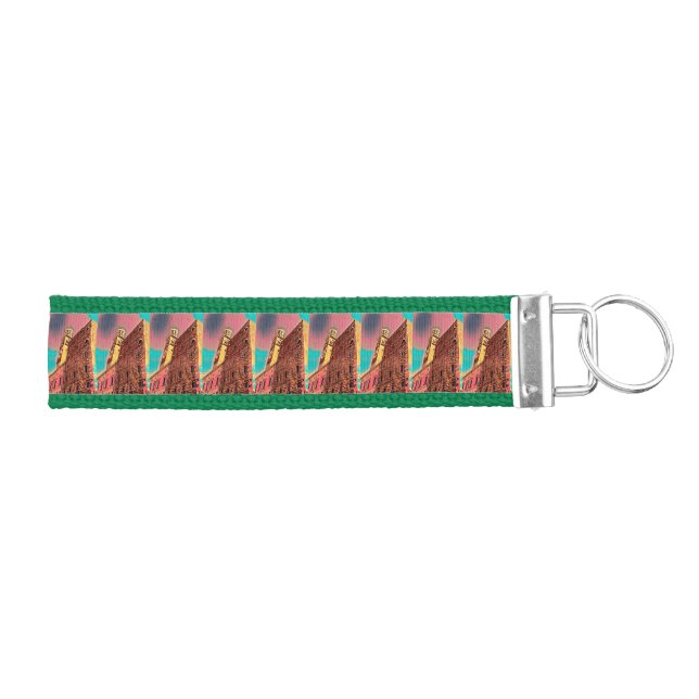 Italy architecture painting wrist keychain (Keys on Right)