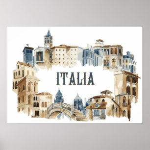 Italy Architecture Poster
