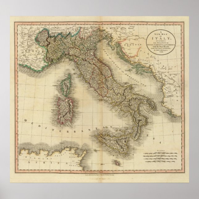 Italy Atlas Map Poster (Front)