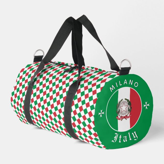 Italy Bag, gym, travel bag, Italian Flag Duffle Bag (Left Corner)