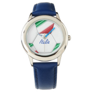 ITALY ball SOCCER of national team and flag Watch