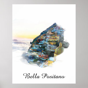 *~* Italy Bella Positano Italian Language AP12 Poster