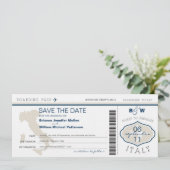 Italy Boarding Pass Save the Date (Standing Front)