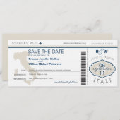 Italy Boarding Pass Save the Date (Front/Back)