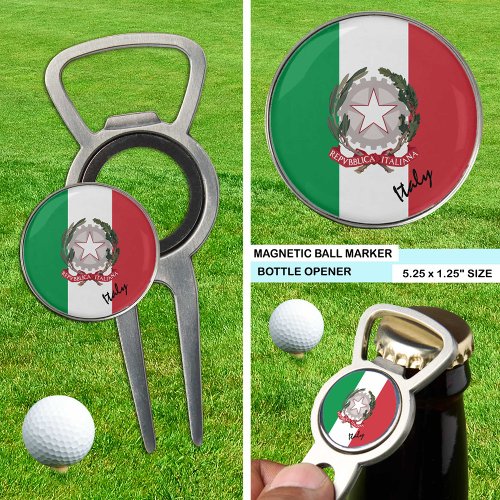 Italy bottle opener golf marker Italian Flag Divot Tool