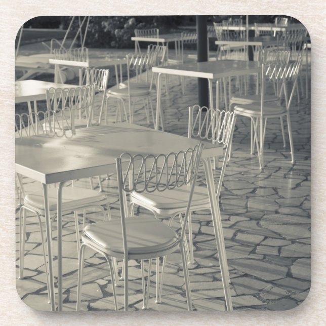 Italy, Brescia Province, Sirmione. Lakeside cafe Beverage Coaster (Front)