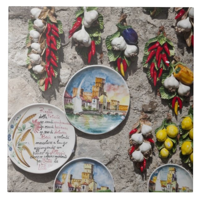 Italy, Brescia Province, Sirmione. Souvenirs. Ceramic Tile (Front)