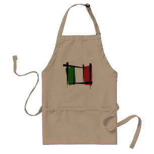 Italy Brush Flag Adult Apron
