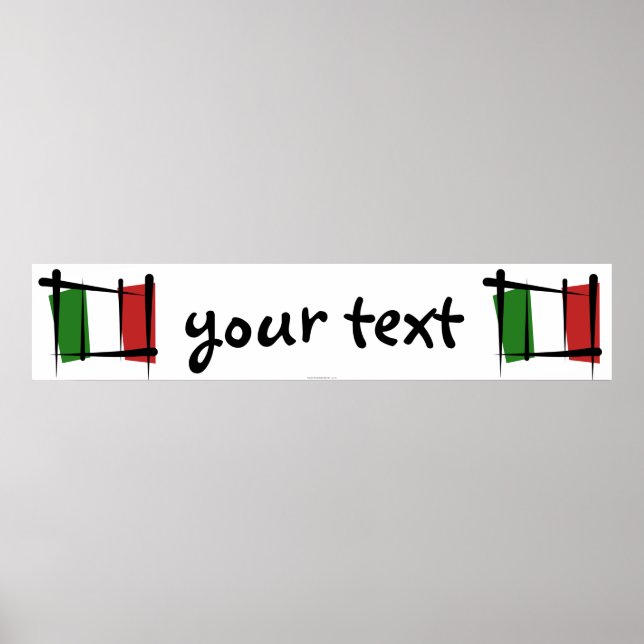 Italy Brush Flag Banner Poster (Front)