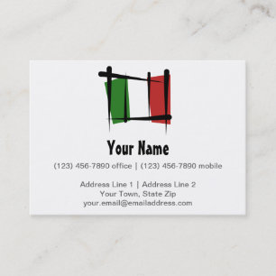 Italy Brush Flag Business Card