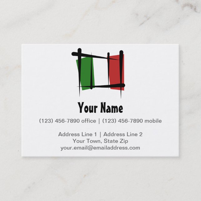 Italy Brush Flag Business Card (Front)