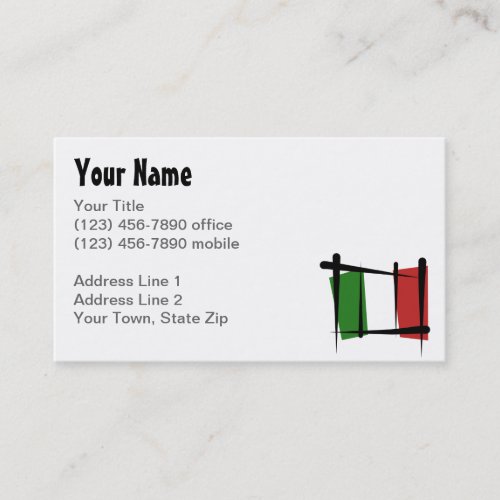 Italy Brush Flag Business Card Template