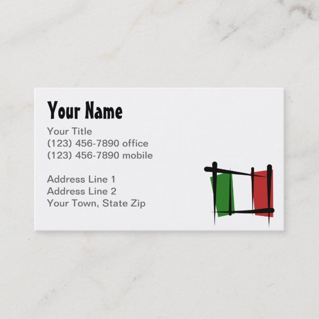 Italy Brush Flag Business Card (Front)