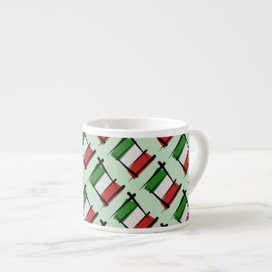 Italy Brush Flag Espresso Cup