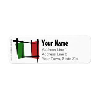 Italy Brush Flag Label