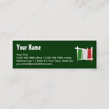 Italy Brush Flag Mini Business Card by representshop at Zazzle