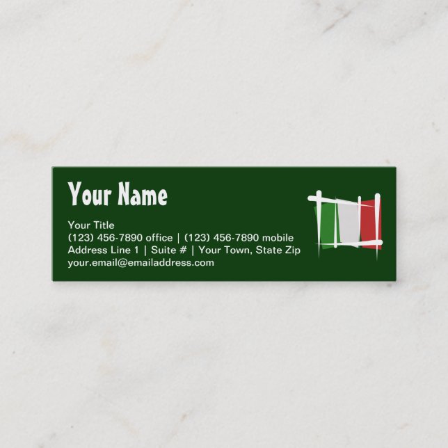 Italy Brush Flag Mini Business Card (Front)