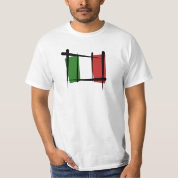 Italy Brush Flag T-shirt by representshop at Zazzle