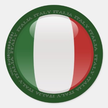 Italy Bubble Flag Classic Round Sticker by representshop at Zazzle