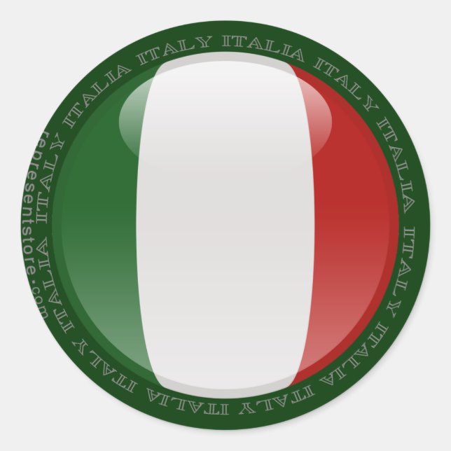 Italy Bubble Flag Classic Round Sticker (Front)