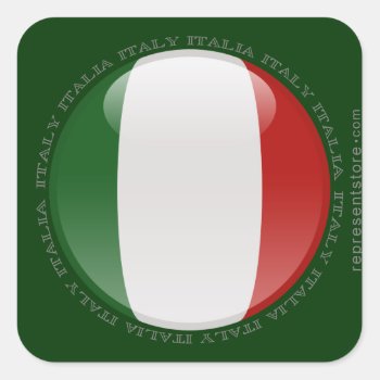 Italy Bubble Flag Square Sticker by representshop at Zazzle