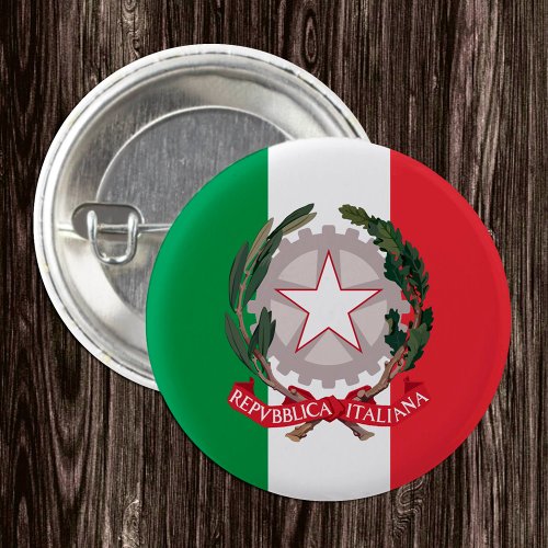 Italy button patriotic Italian Flag Emblem Button
