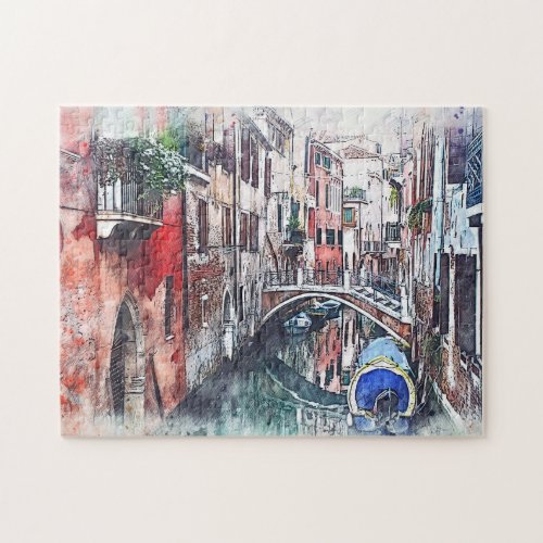 Italy Canal Venice Reflection Romance Jigsaw Puzzle