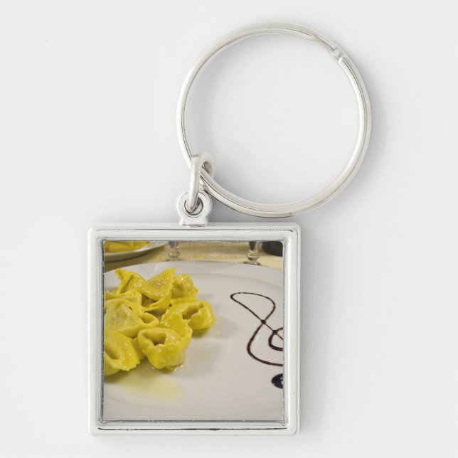 Italy, Cento. A plate of cheese tortellini Keychain (Front)