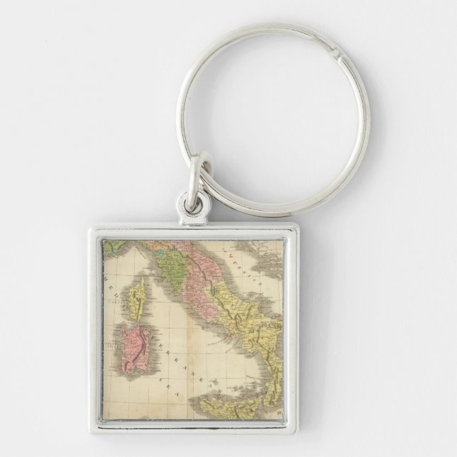 Italy Chonology Atlas Map Keychain (Front)