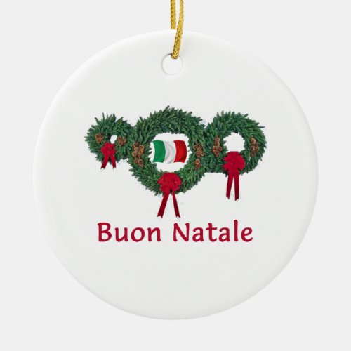 Italy Christmas 2 Ceramic Ornament