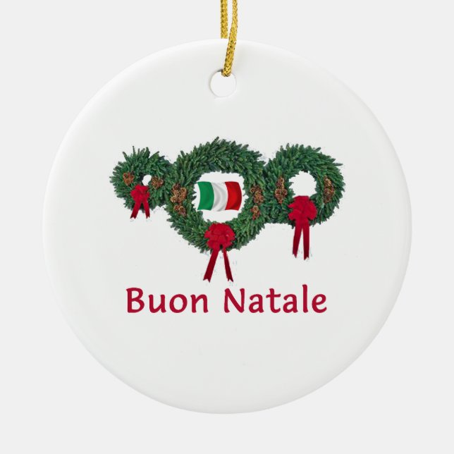 Italy Christmas 2 Ceramic Ornament (Front)