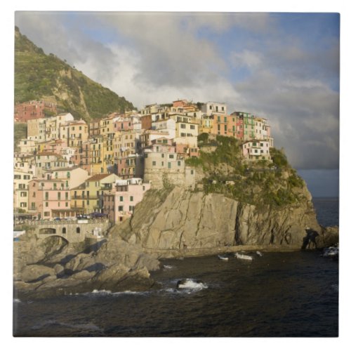 Italy Cinque Terre Manarola Village on cliff Tile