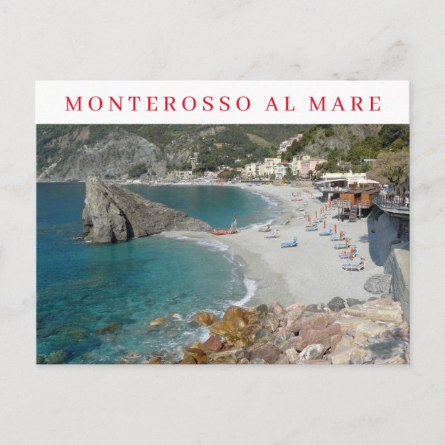 Italy Cinque Terre Monterosso view postcard (Front)