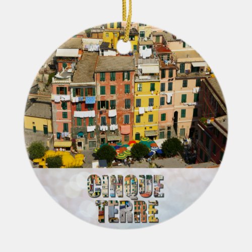 Italy Cinque Terre Vernazza Photo Ceramic Ornament