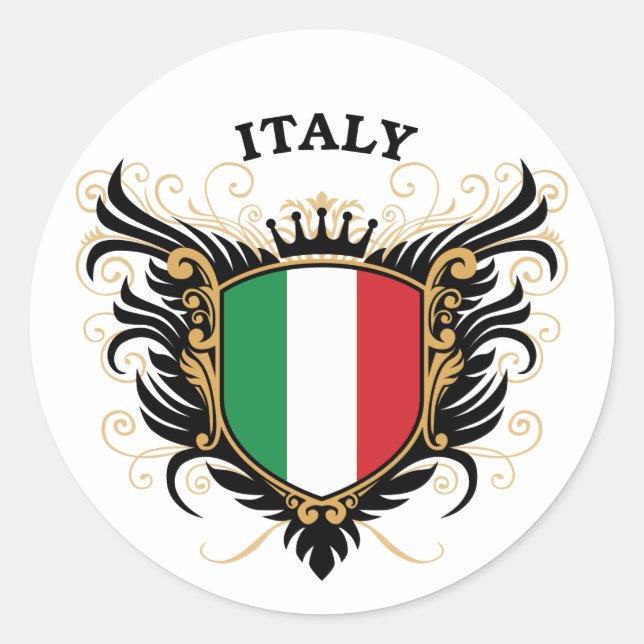 Italy Classic Round Sticker (Front)
