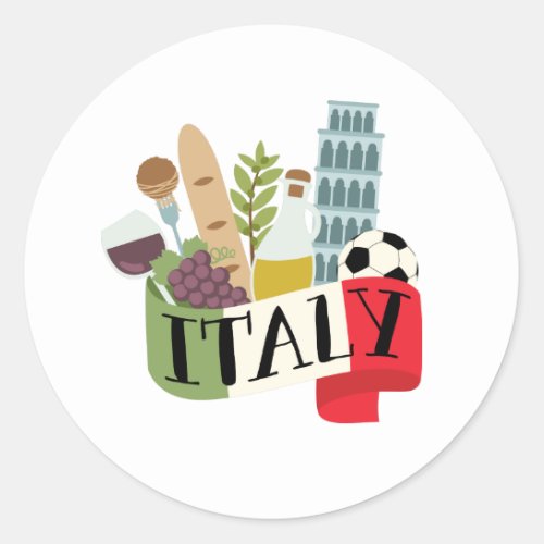 Italy Classic Round Sticker