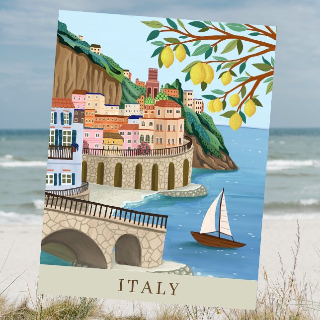 Italy Coast Holiday Travel Art Keepsake  Postcard (Creator Uploaded)
