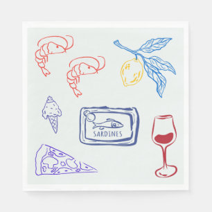 Italy Coastal Food Napkins